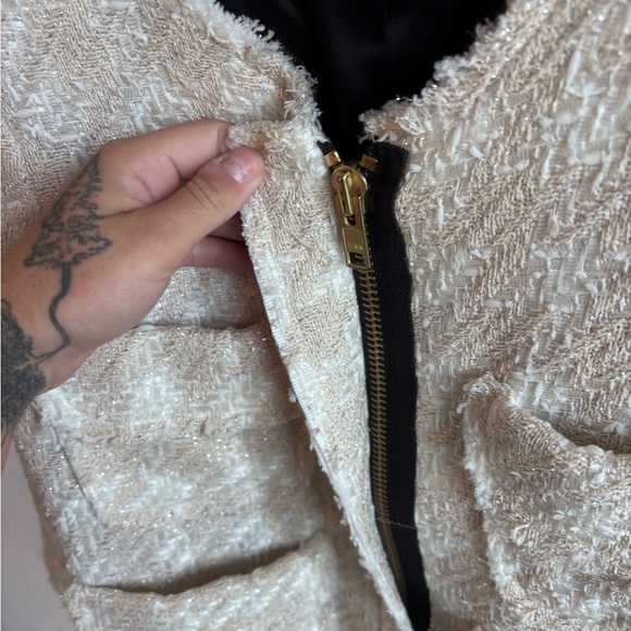 Smythe Cream Tweed Wool Blend Boucle Jacket Size 8 - Picture 3 of 5